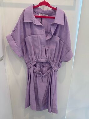 Zara Lilac Casual Girls' Shirt Dress